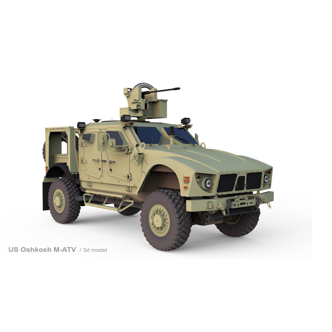 Oshkosh M-ATV 3D Model – Rigged Military Vehicle, FBX, OBJ - View 9