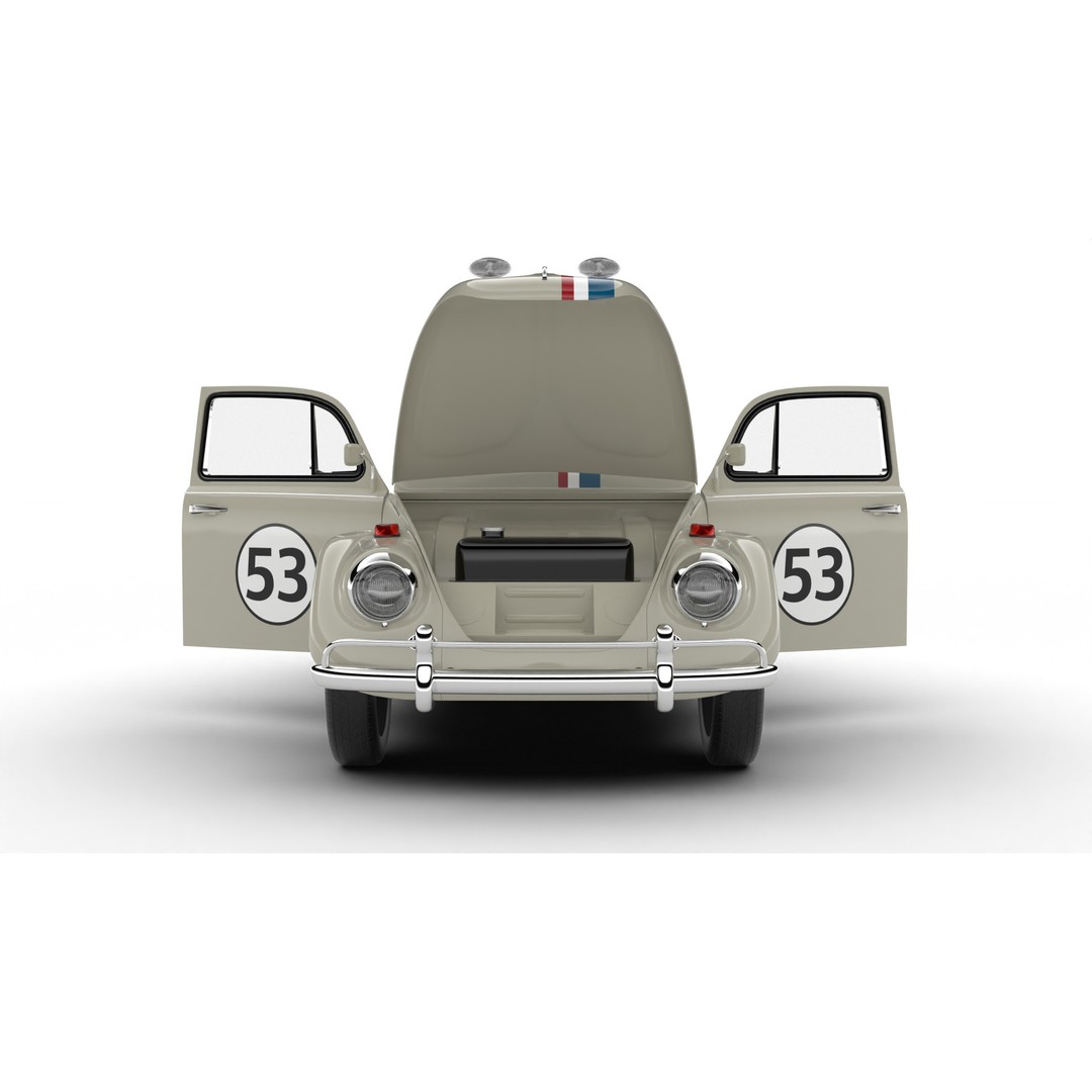 Volkswagen Beetle Herbie 1963 3D Model – High Poly Rigged Asset, FBX, OBJ - View 17