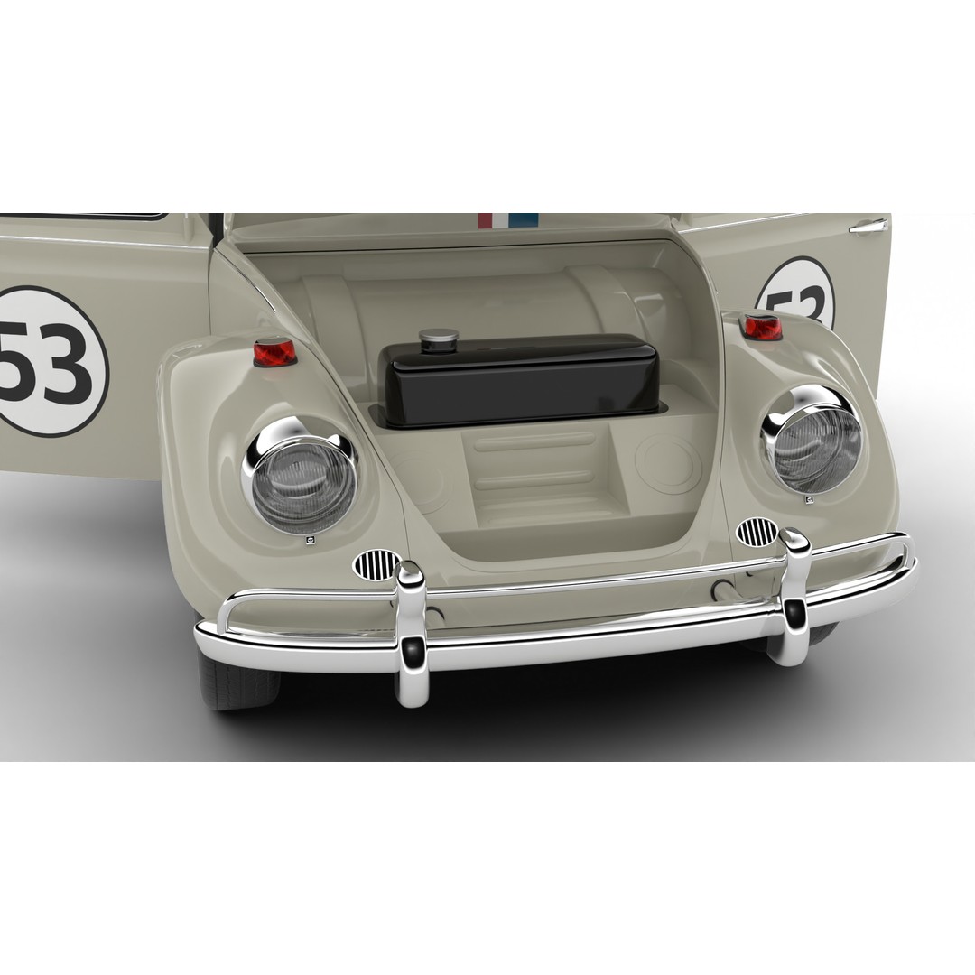 Volkswagen Beetle Herbie 1963 3D Model – High Poly Rigged Asset, FBX, OBJ - View 18
