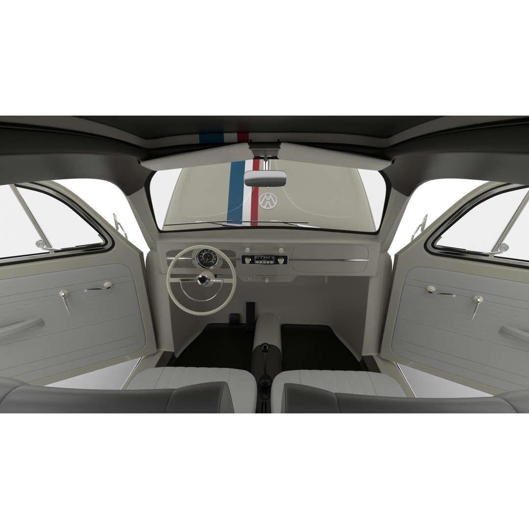 Volkswagen Beetle Herbie 1963 3D Model – High Poly Rigged Asset, FBX, OBJ - View 20