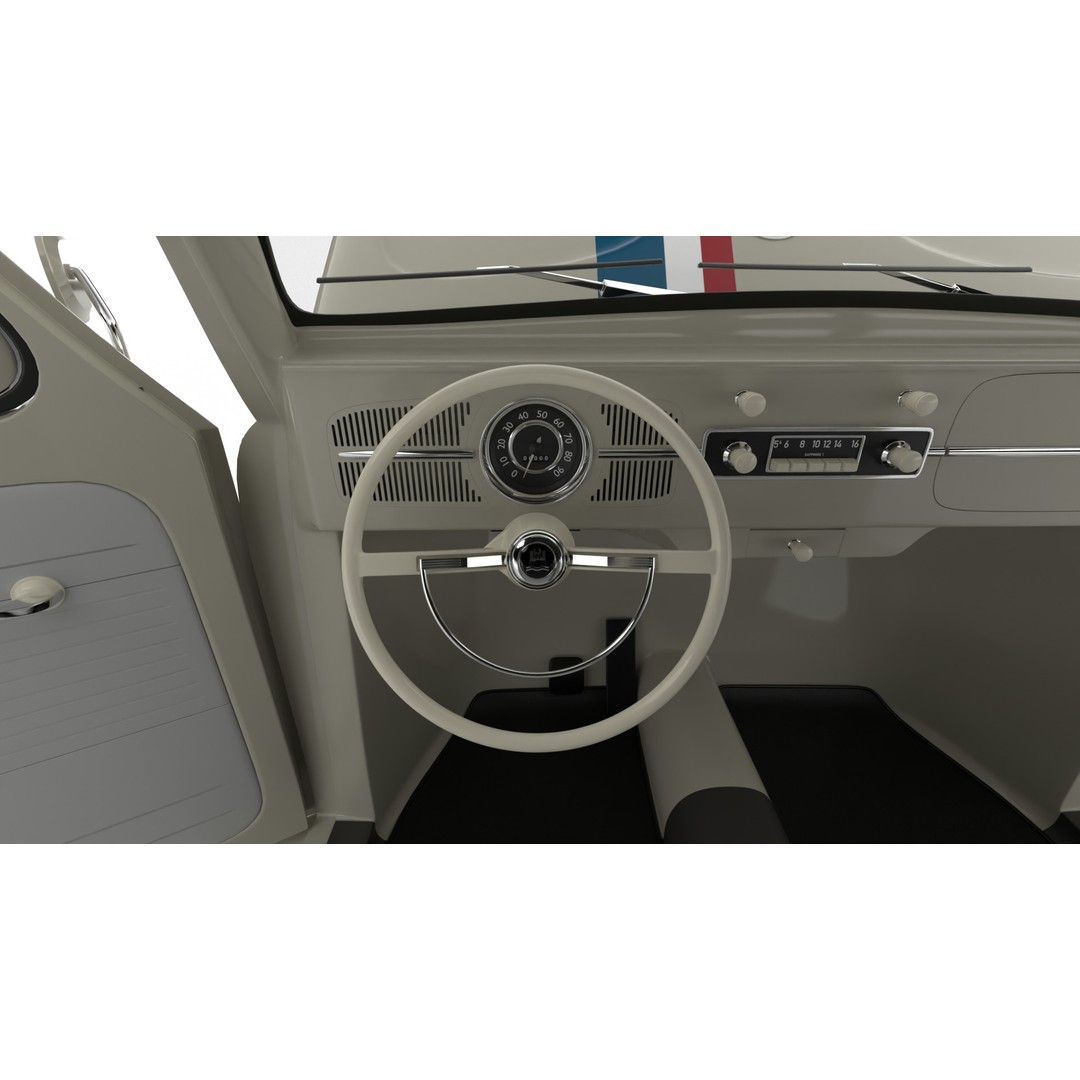 Volkswagen Beetle Herbie 1963 3D Model – High Poly Rigged Asset, FBX, OBJ - View 24