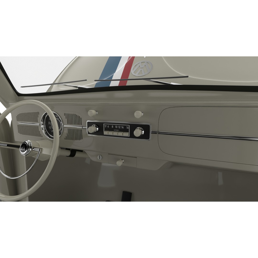 Volkswagen Beetle Herbie 1963 3D Model – High Poly Rigged Asset, FBX, OBJ - View 26