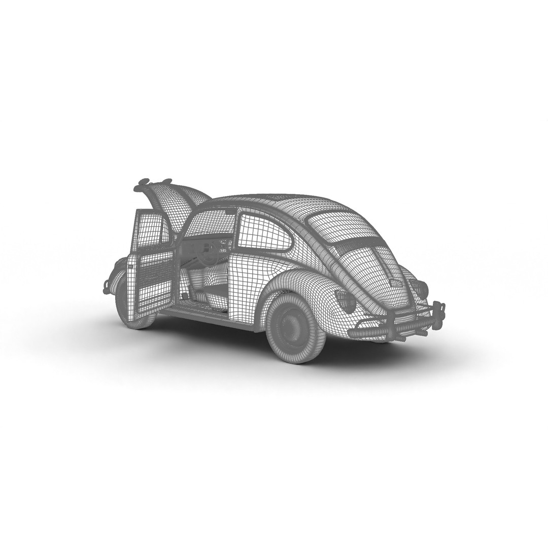 Volkswagen Beetle Herbie 1963 3D Model – High Poly Rigged Asset, FBX, OBJ - View 27