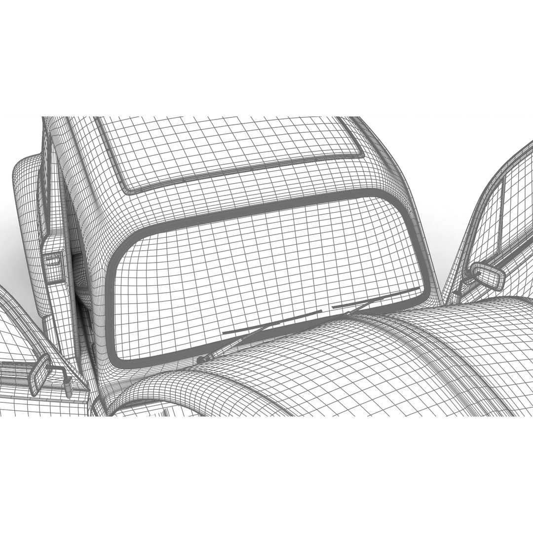 Volkswagen Beetle Herbie 1963 3D Model – High Poly Rigged Asset, FBX, OBJ - View 29