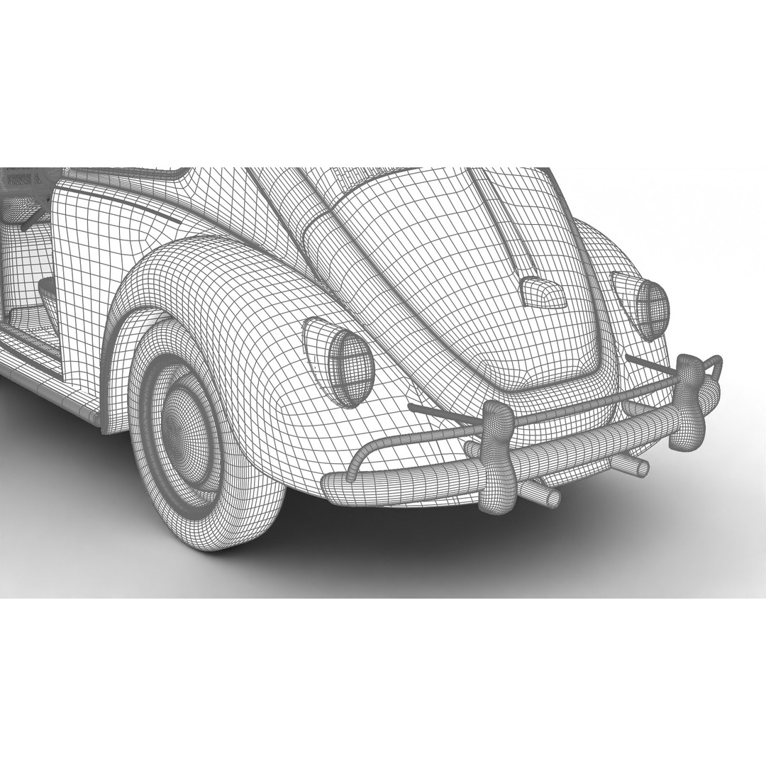 Volkswagen Beetle Herbie 1963 3D Model – High Poly Rigged Asset, FBX, OBJ - View 31