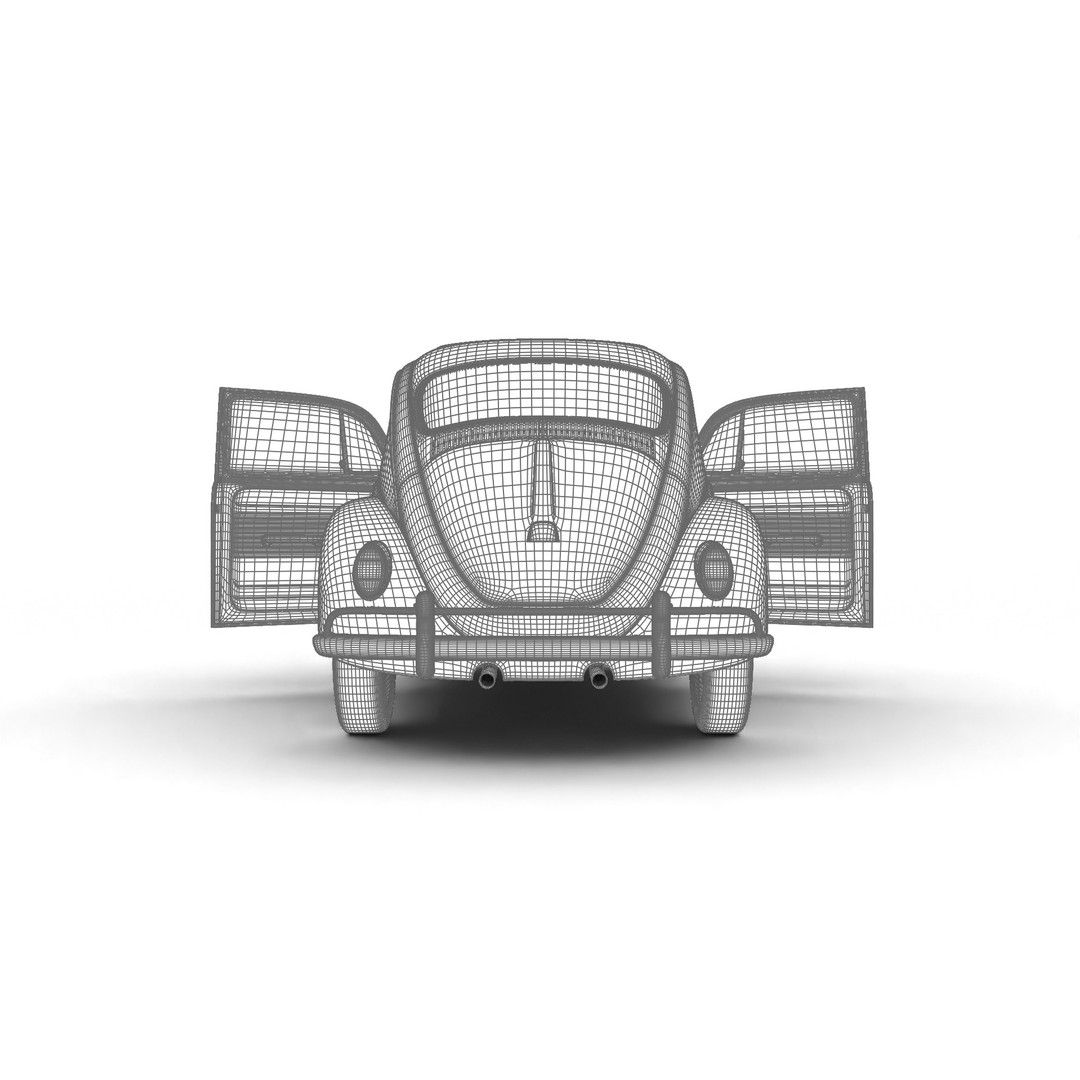 Volkswagen Beetle Herbie 1963 3D Model – High Poly Rigged Asset, FBX, OBJ - View 33