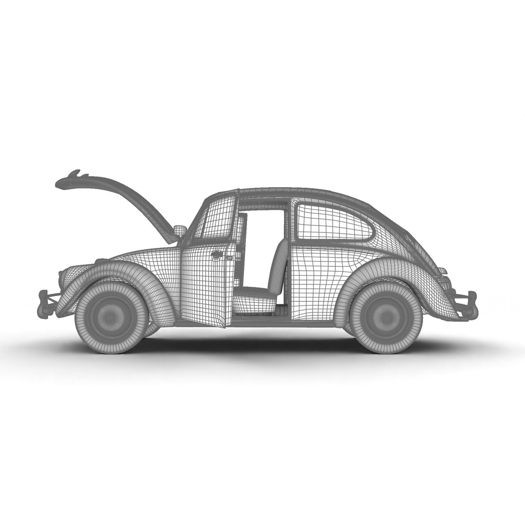 Volkswagen Beetle Herbie 1963 3D Model – High Poly Rigged Asset, FBX, OBJ - View 35