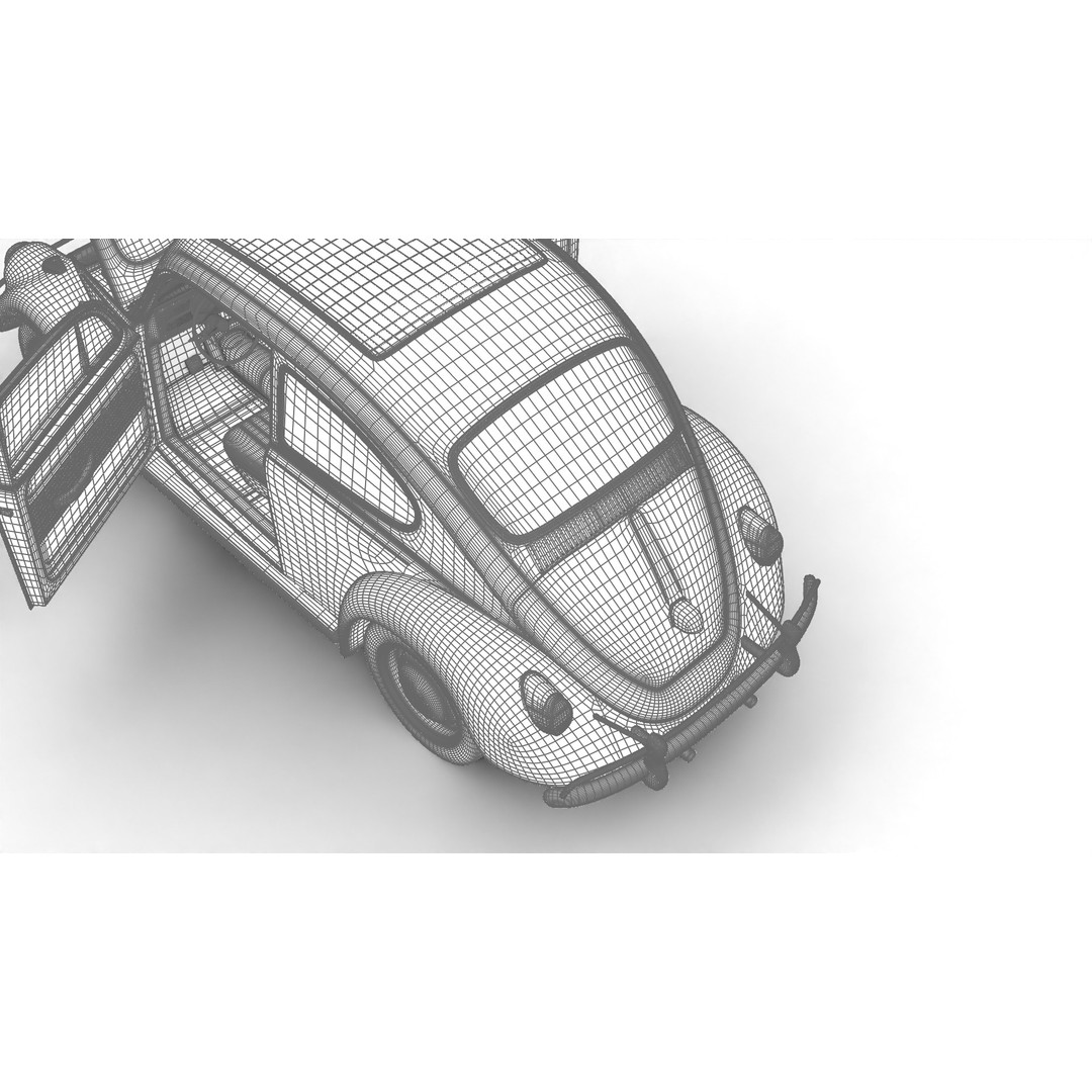 Volkswagen Beetle Herbie 1963 3D Model – High Poly Rigged Asset, FBX, OBJ - View 36
