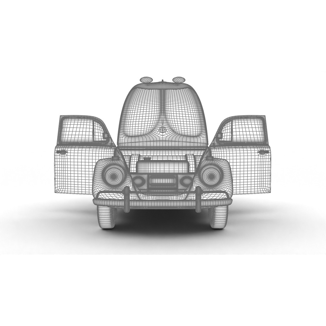 Volkswagen Beetle Herbie 1963 3D Model – High Poly Rigged Asset, FBX, OBJ - View 39