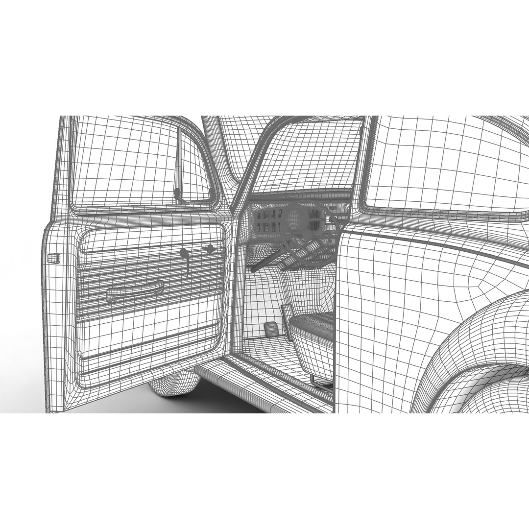 Volkswagen Beetle Herbie 1963 3D Model – High Poly Rigged Asset, FBX, OBJ - View 43