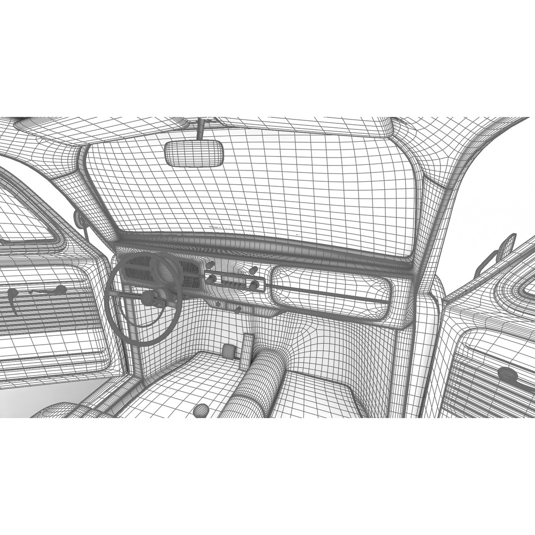 Volkswagen Beetle Herbie 1963 3D Model – High Poly Rigged Asset, FBX, OBJ - View 48