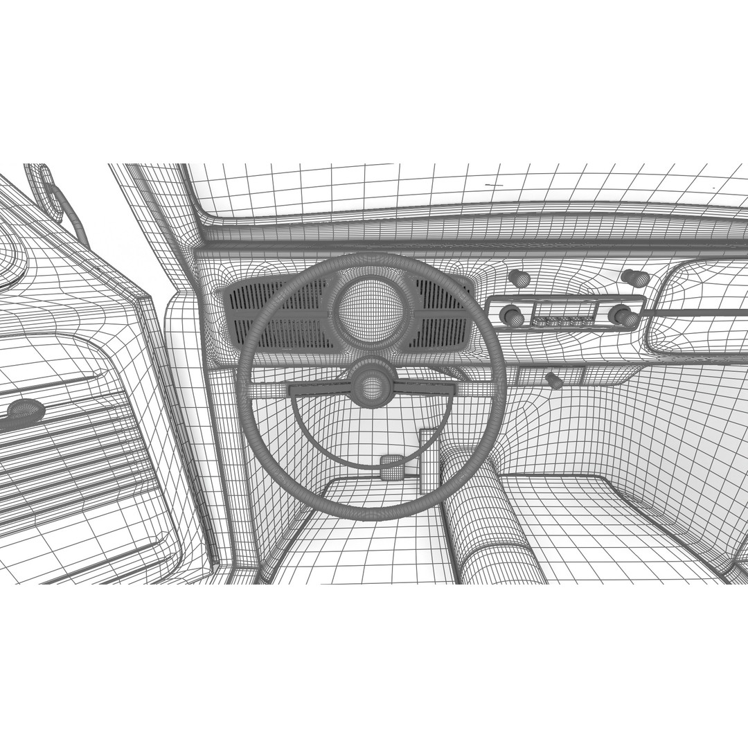 Volkswagen Beetle Herbie 1963 3D Model – High Poly Rigged Asset, FBX, OBJ - View 49