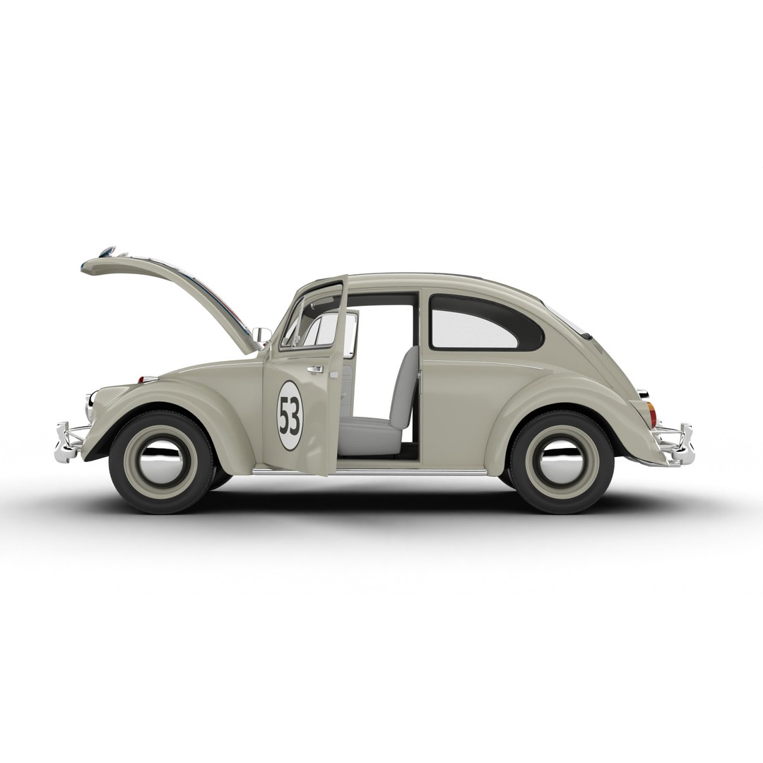 Volkswagen Beetle Herbie 1963 3D Model – High Poly Rigged Asset, FBX, OBJ - View 5