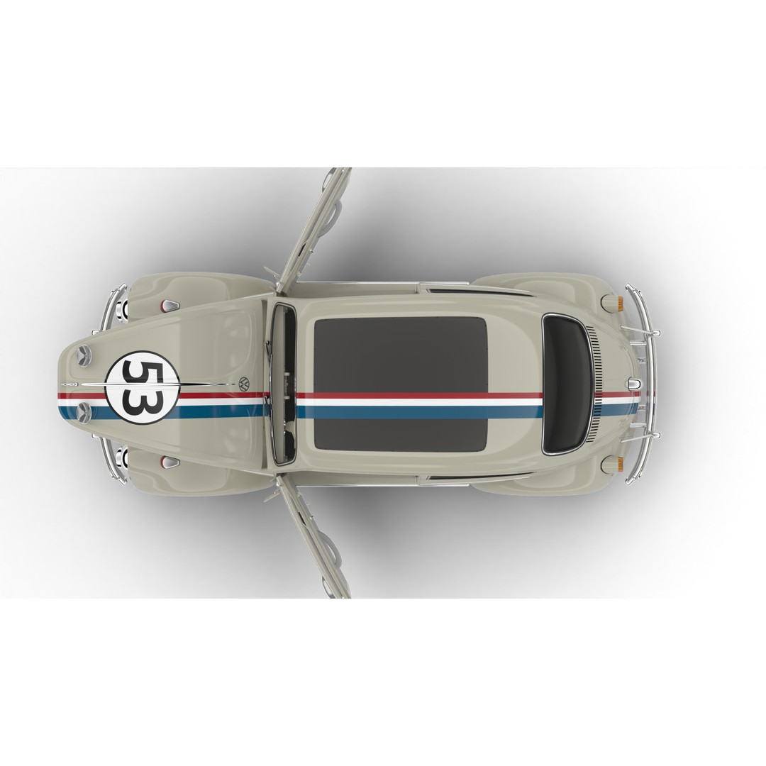 Volkswagen Beetle Herbie 1963 3D Model – High Poly Rigged Asset, FBX, OBJ - View 6
