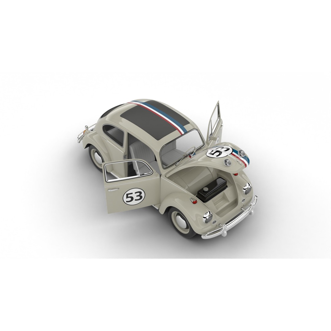Volkswagen Beetle Herbie 1963 3D Model – High Poly Rigged Asset, FBX, OBJ - View 7
