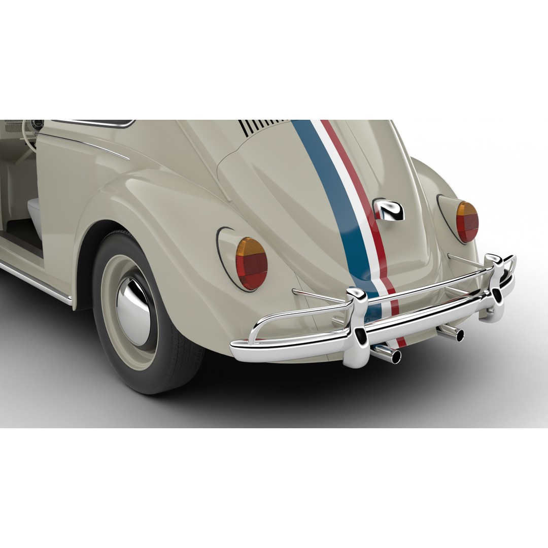 Volkswagen Beetle Herbie 1963 3D Model – High Poly Rigged Asset, FBX, OBJ - View 8