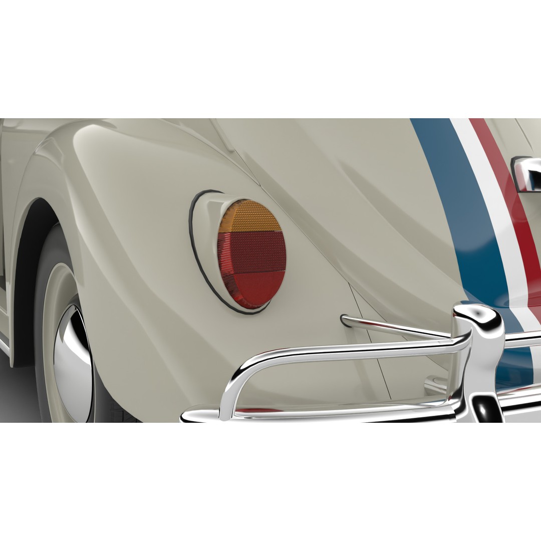Volkswagen Beetle Herbie 1963 3D Model – High Poly Rigged Asset, FBX, OBJ - View 9