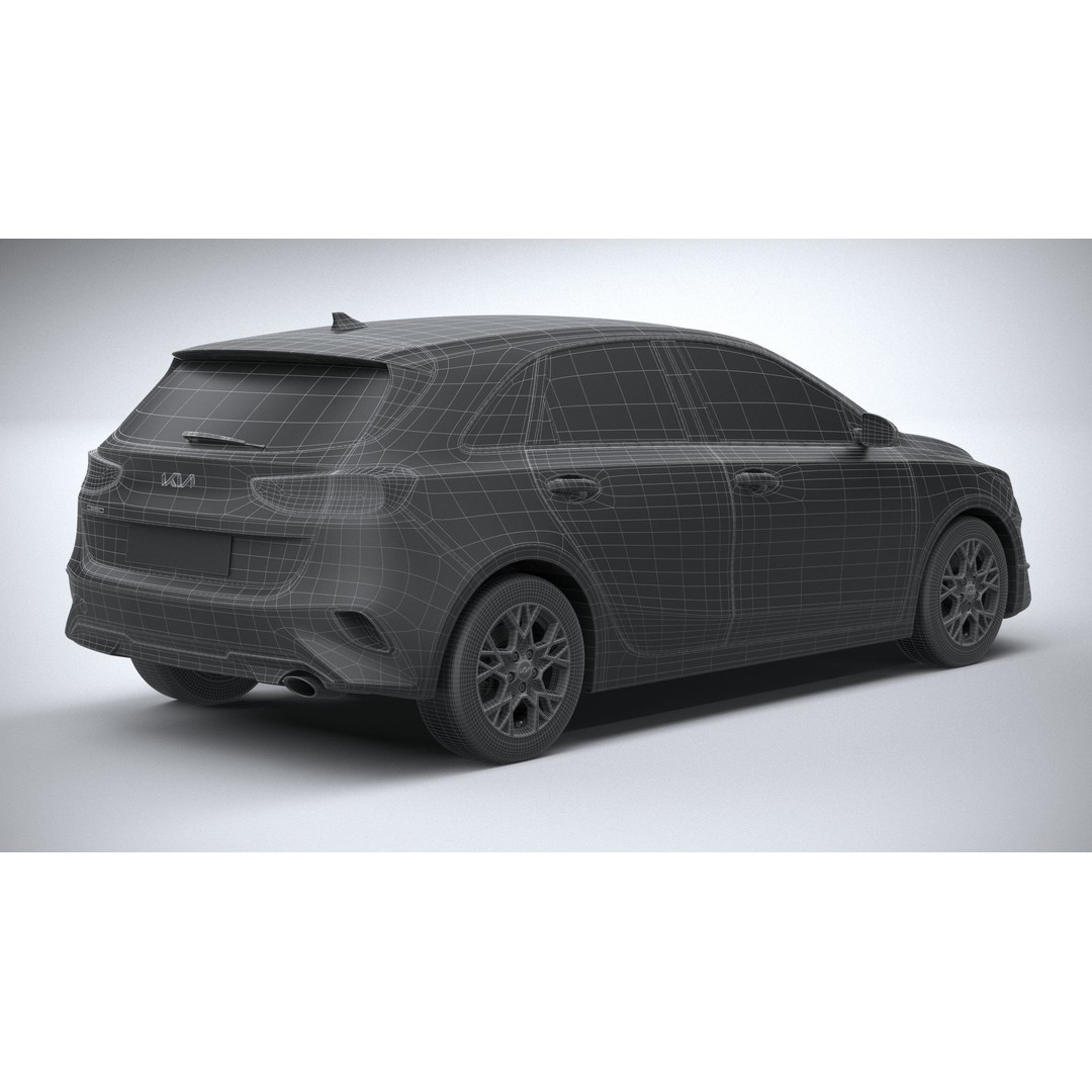 Kia Ceed Basic 2025 3D Model – High Poly Game Asset, FBX, OBJ