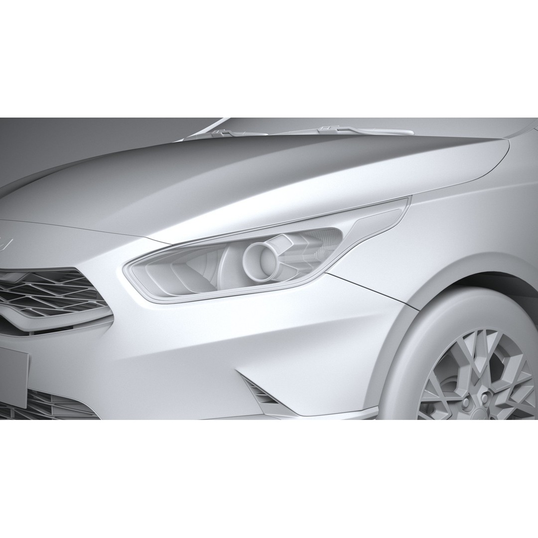 Kia Ceed Basic 2025 3D Model – High Poly Game Asset, FBX, OBJ - View 25