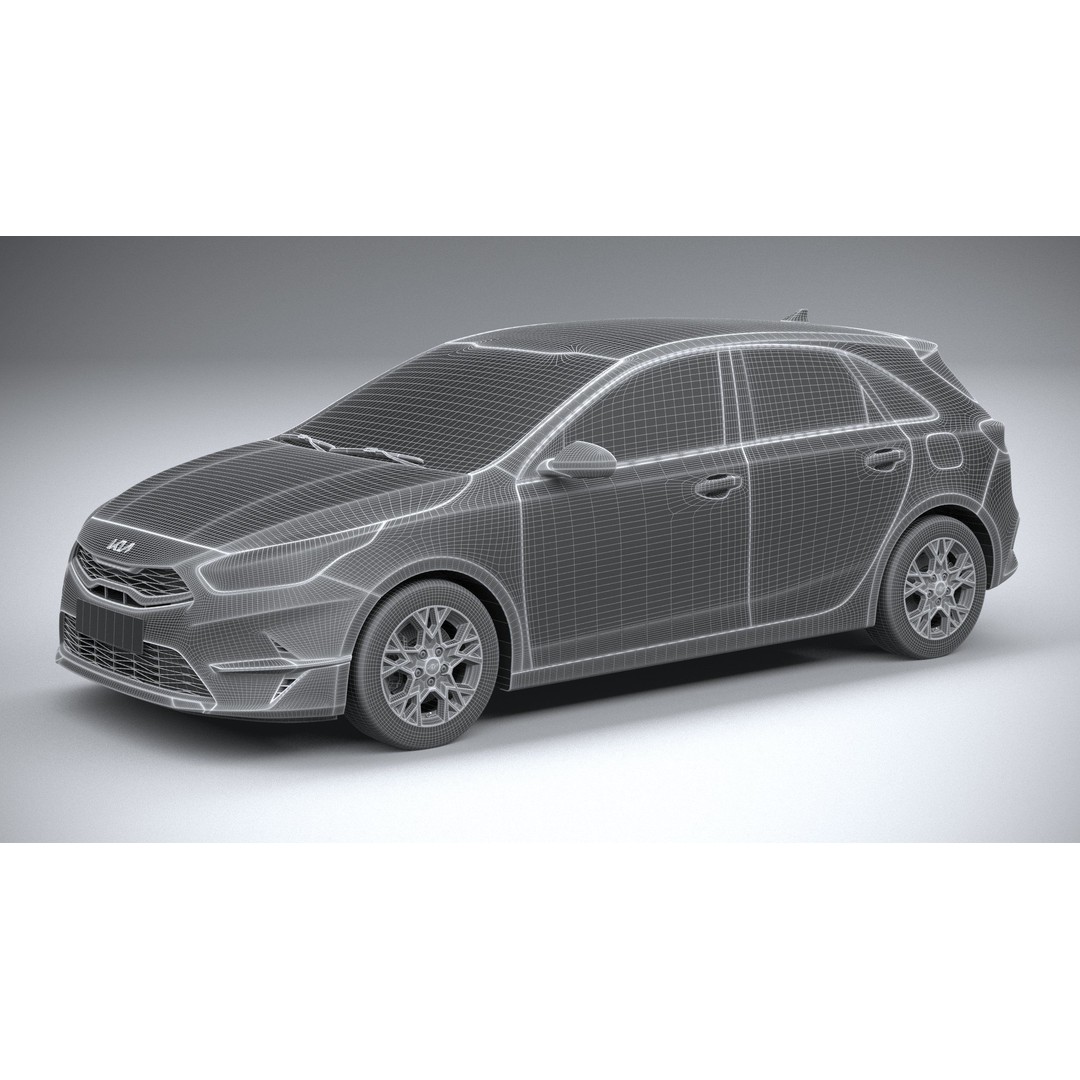 Kia Ceed Basic 2025 3D Model – High Poly Game Asset, FBX, OBJ - View 28