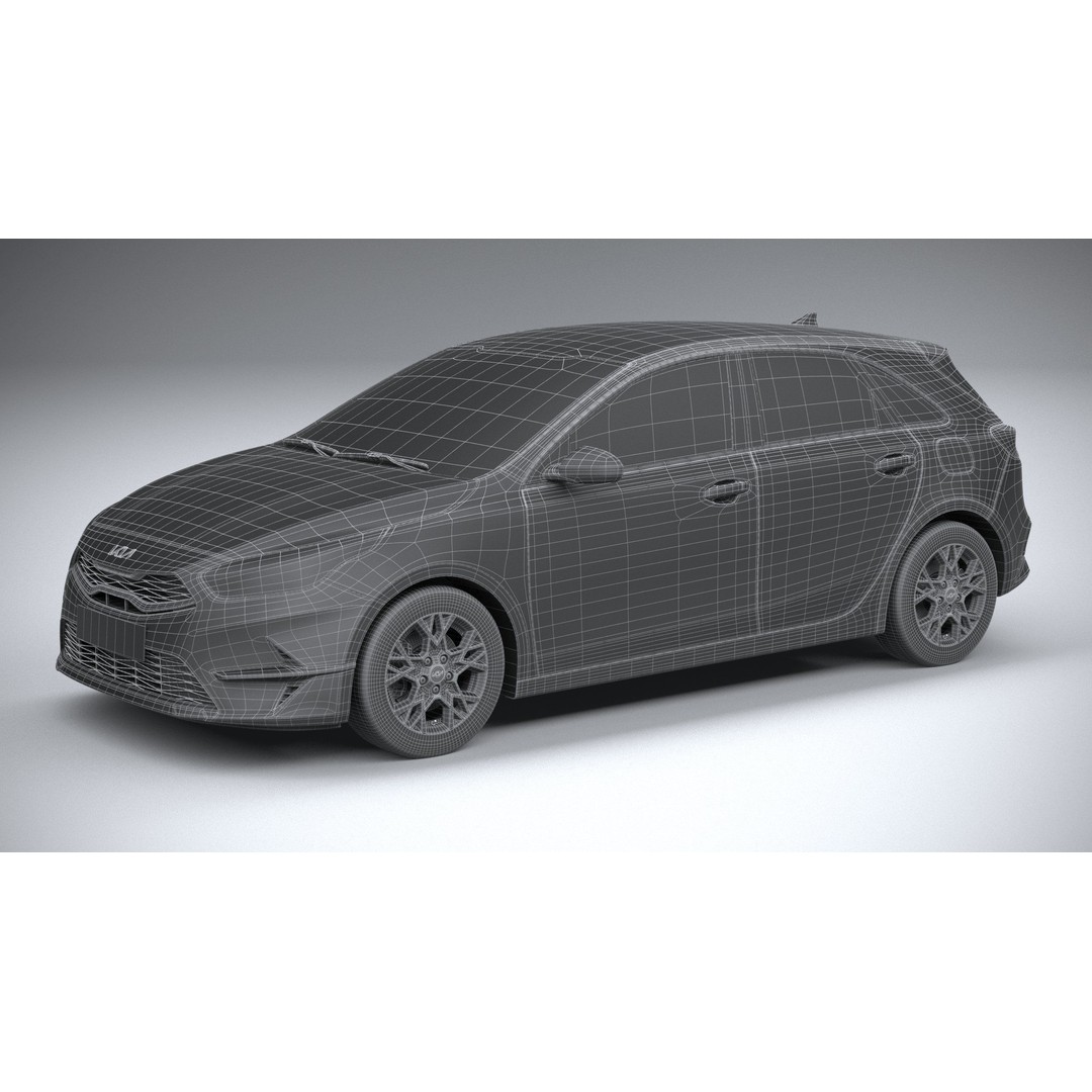 Kia Ceed Basic 2025 3D Model – High Poly Game Asset, FBX, OBJ - View 30