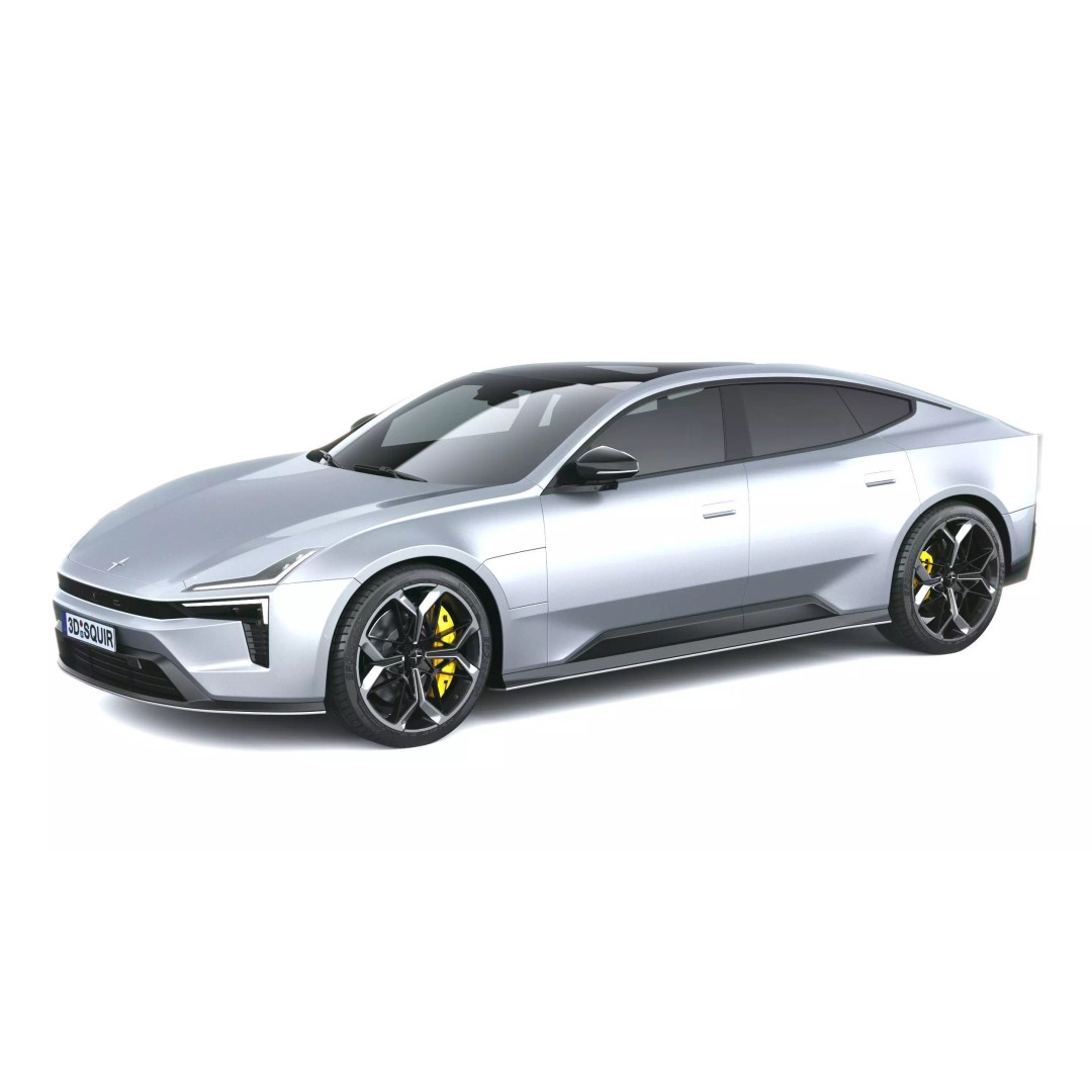 Polestar 5 3D Model – High Poly Luxury Sedan, FBX, PBR Textures - View 2