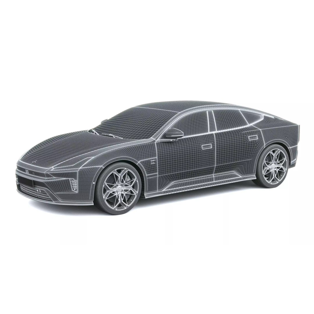 Polestar 5 3D Model – High Poly Luxury Sedan, FBX, PBR Textures - View 28