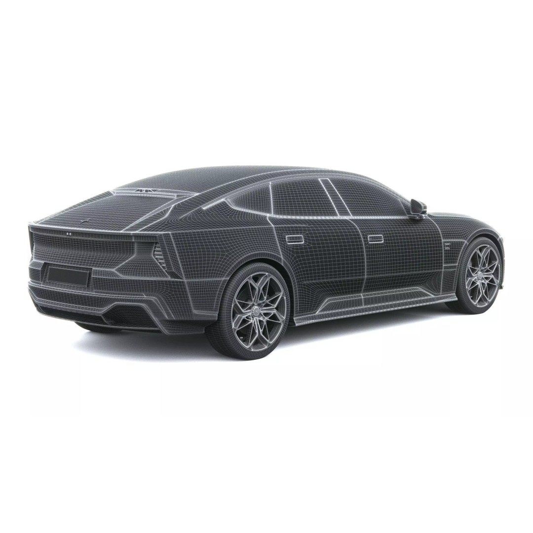 Polestar 5 3D Model – High Poly Luxury Sedan, FBX, PBR Textures - View 29