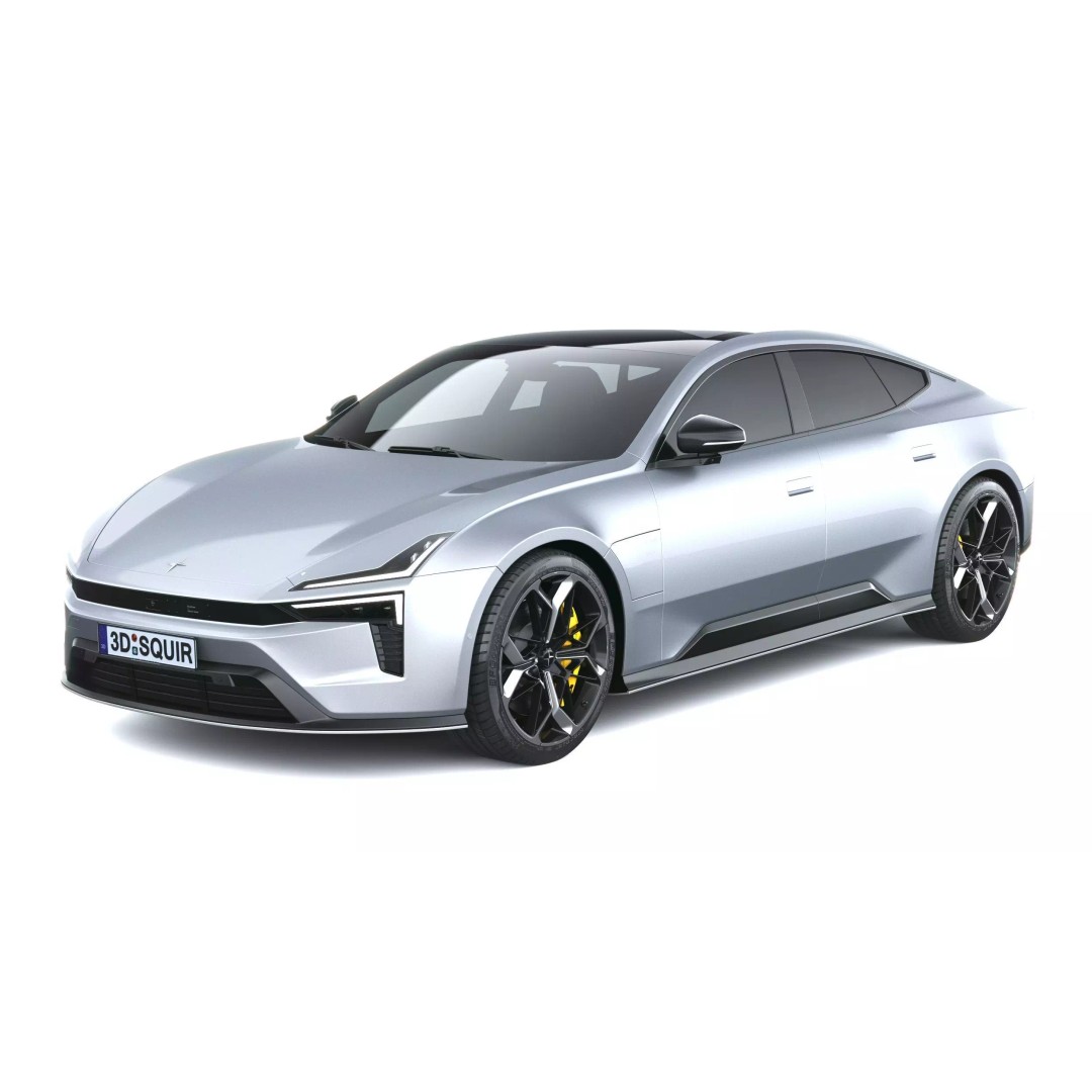 Polestar 5 3D Model – High Poly Luxury Sedan, FBX, PBR Textures - View 3