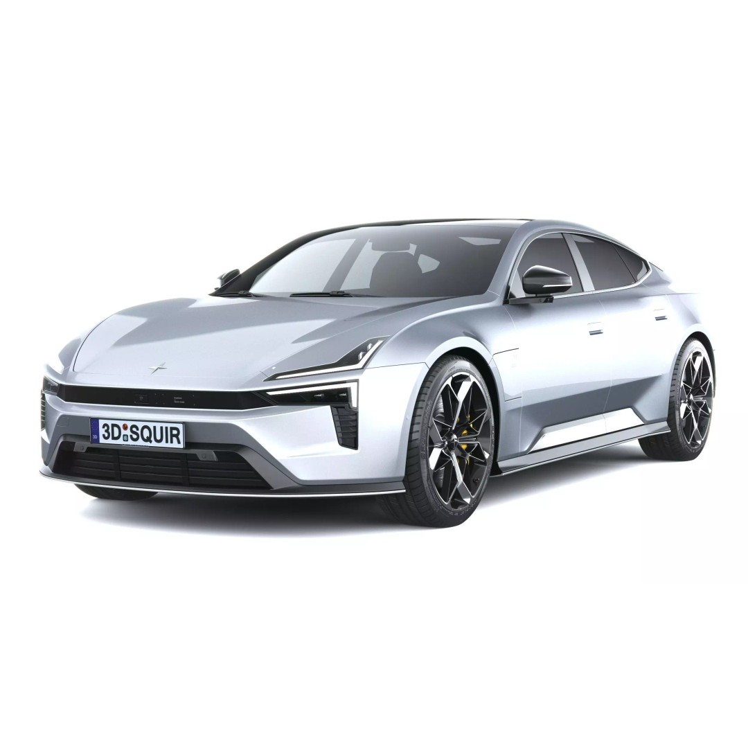 Polestar 5 3D Model – High Poly Luxury Sedan, FBX, PBR Textures - View 4