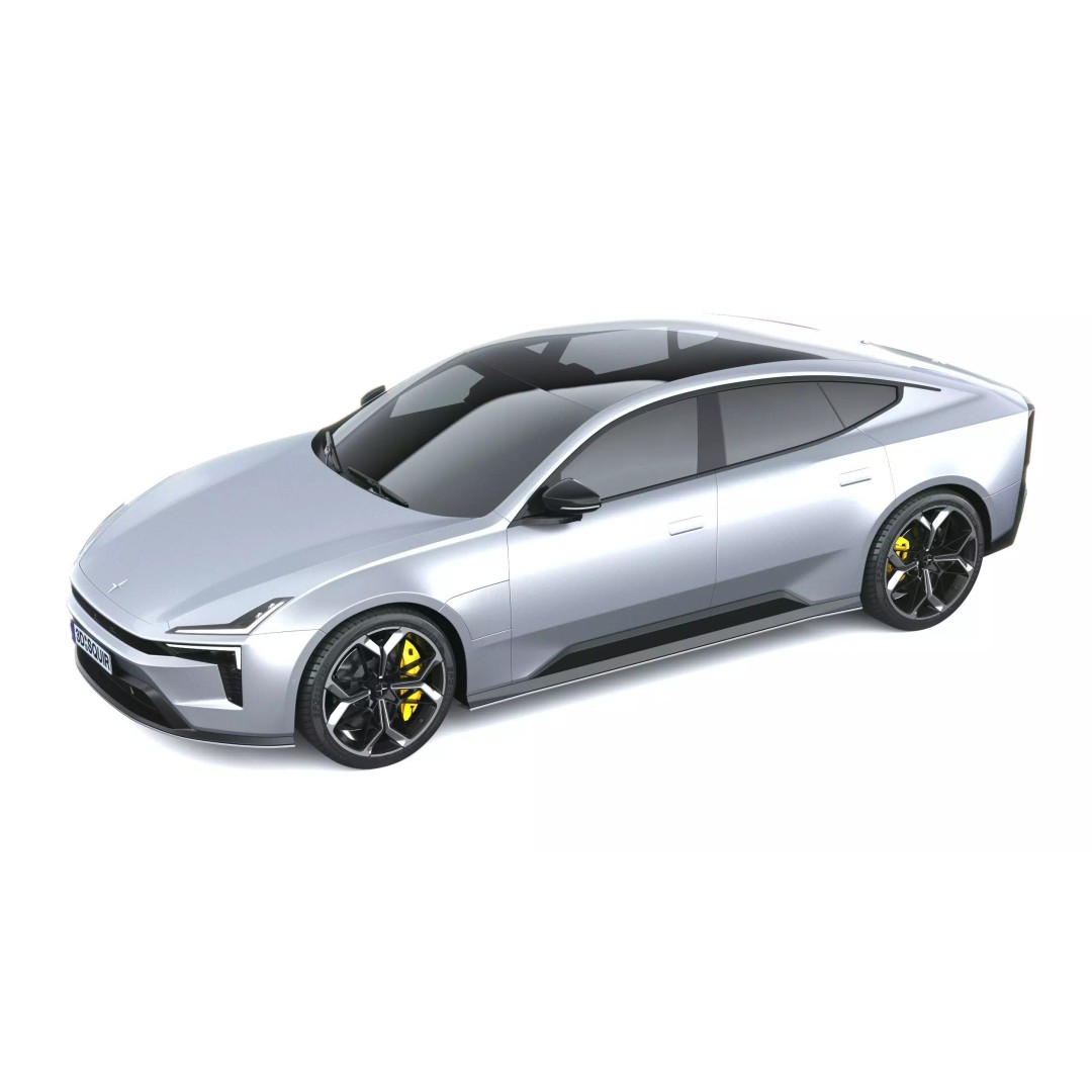 Polestar 5 3D Model – High Poly Luxury Sedan, FBX, PBR Textures - View 9