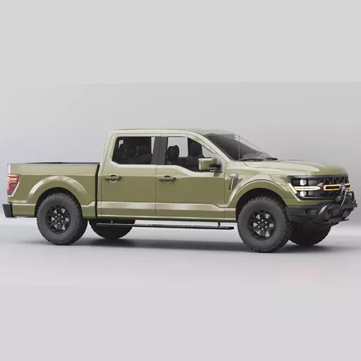 F-150 Tremor 2024 3D Model – High Poly Game Ready Asset, PBR Textures - View 2