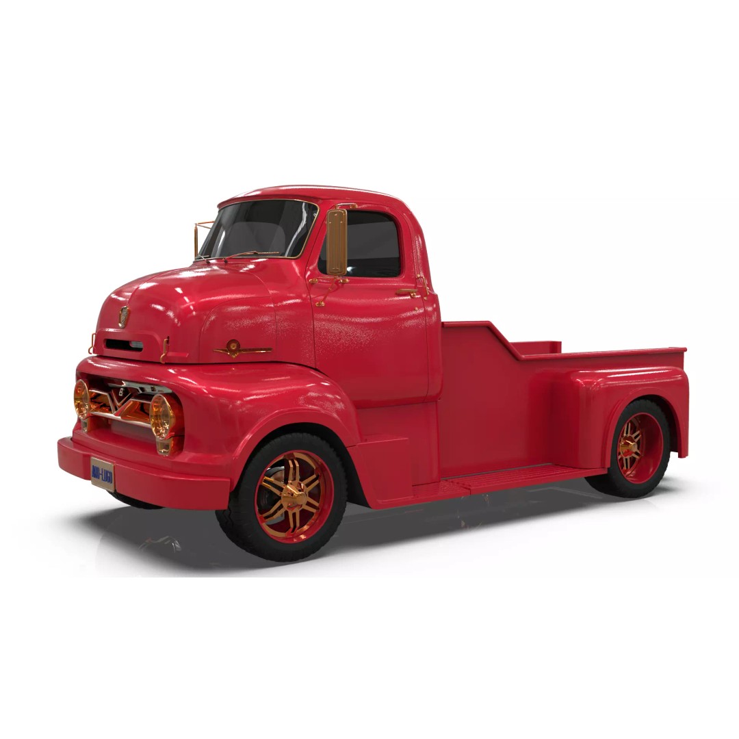 Custom 1950s COE Pickup Truck 3D Model – Game Ready Blender Asset, FBX - View 12