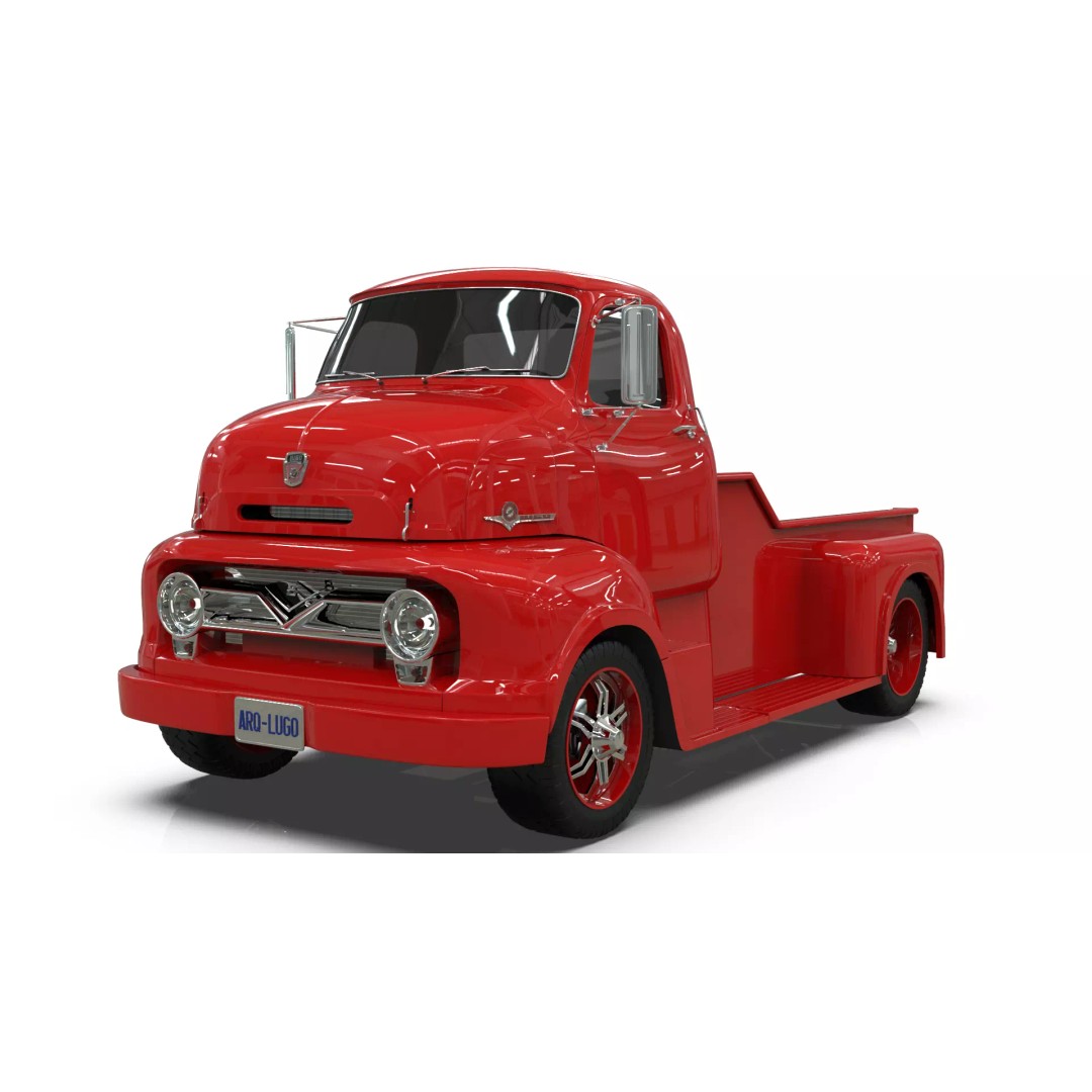 Custom 1950s COE Pickup Truck 3D Model – Game Ready Blender Asset, FBX - View 14