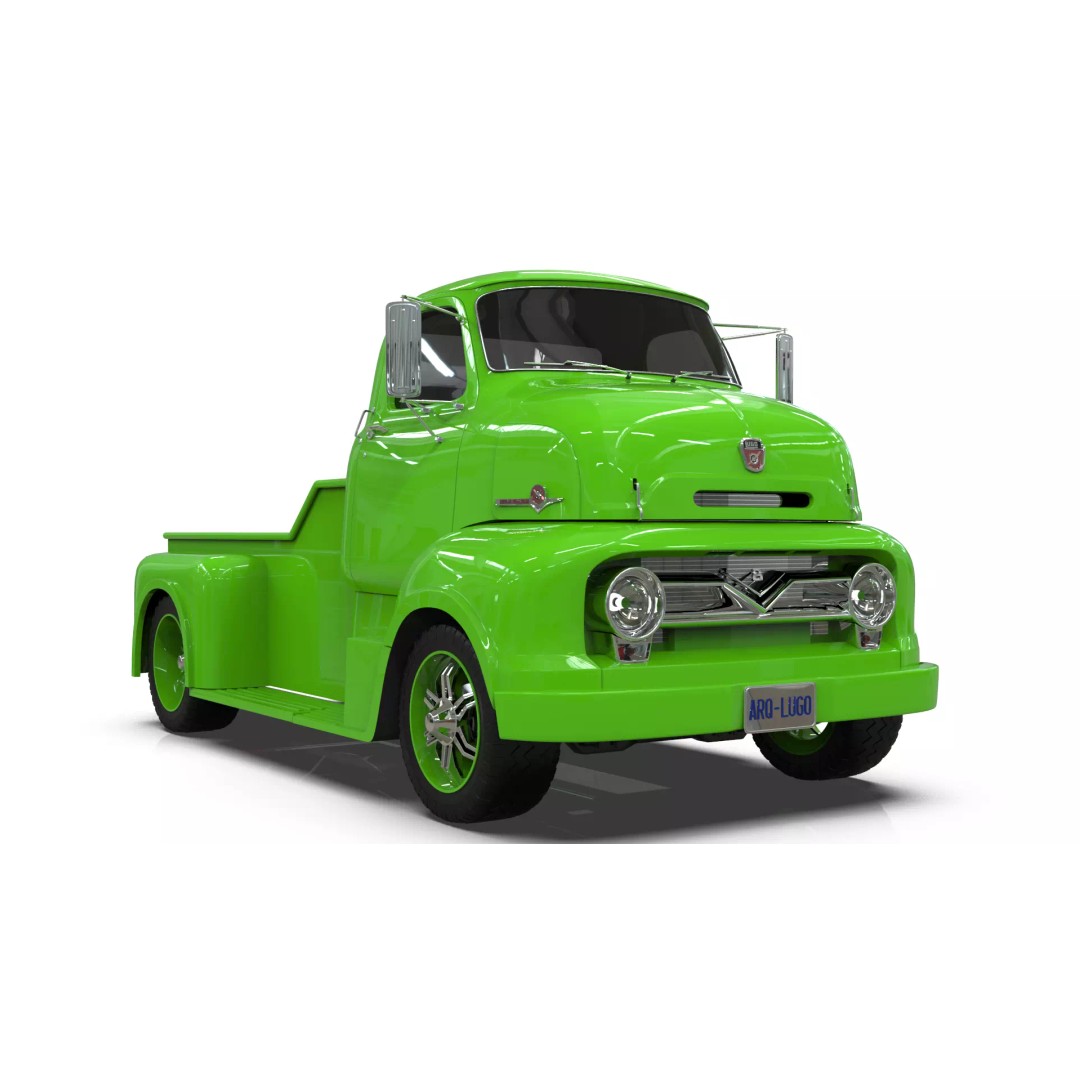 Custom 1950s COE Pickup Truck 3D Model – Game Ready Blender Asset, FBX - View 16