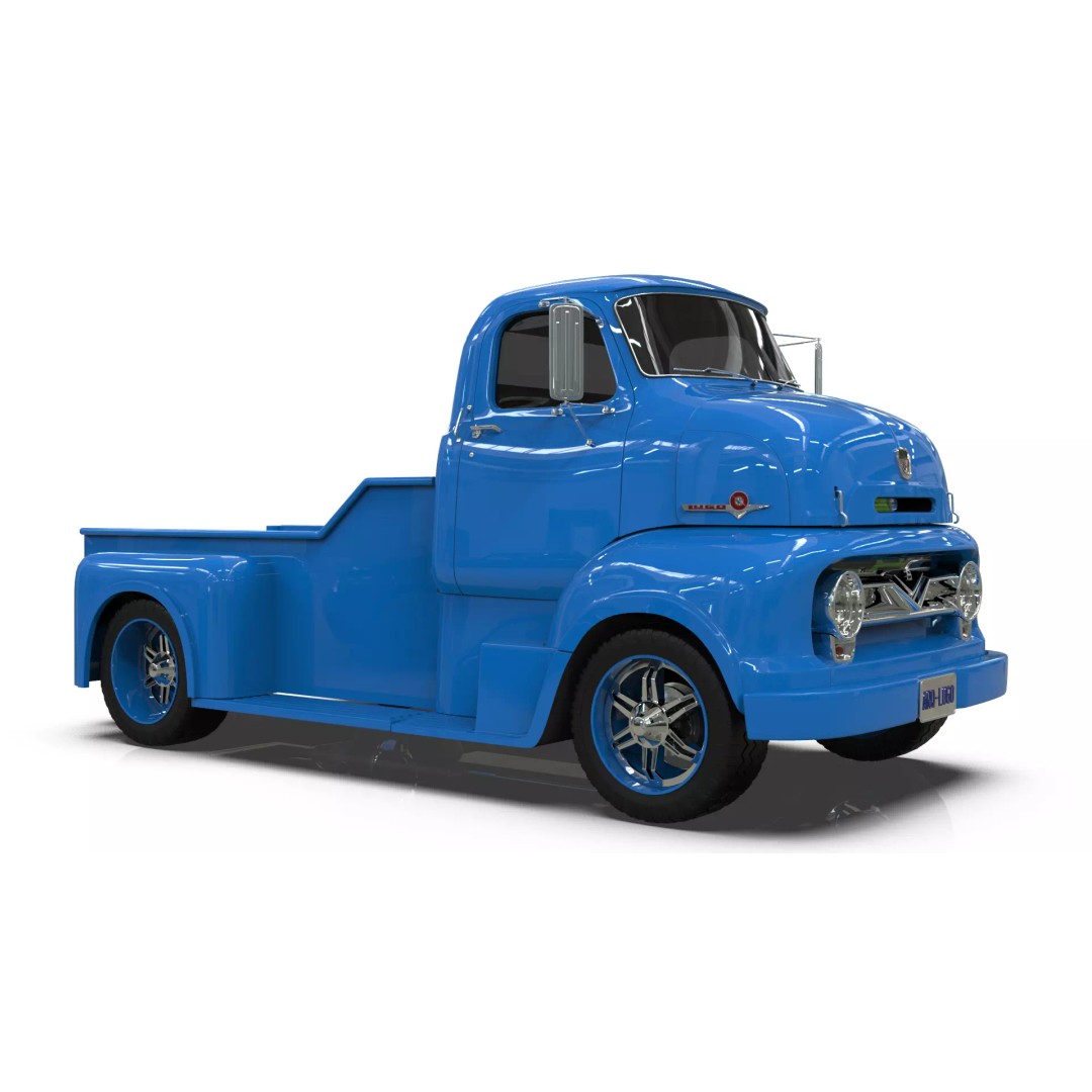 Custom 1950s COE Pickup Truck 3D Model – Game Ready Blender Asset, FBX - View 17