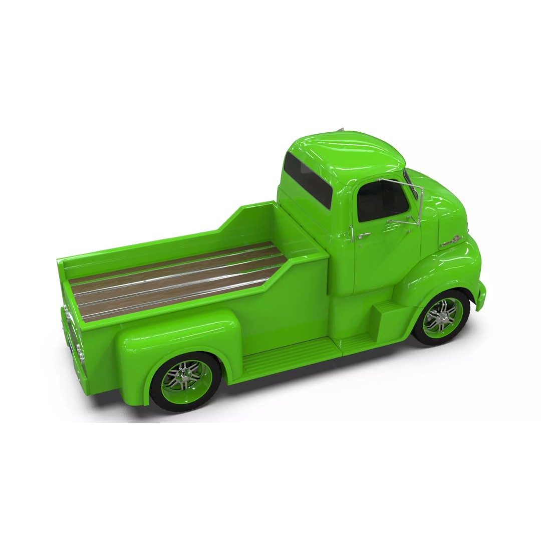 Custom 1950s COE Pickup Truck 3D Model – Game Ready Blender Asset, FBX - View 19