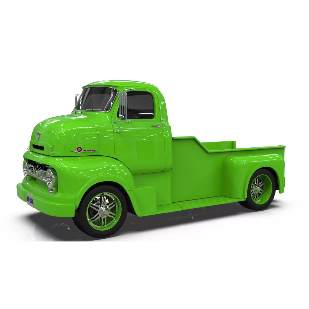 Custom 1950s COE Pickup Truck 3D Model – Game Ready Blender Asset, FBX - View 20