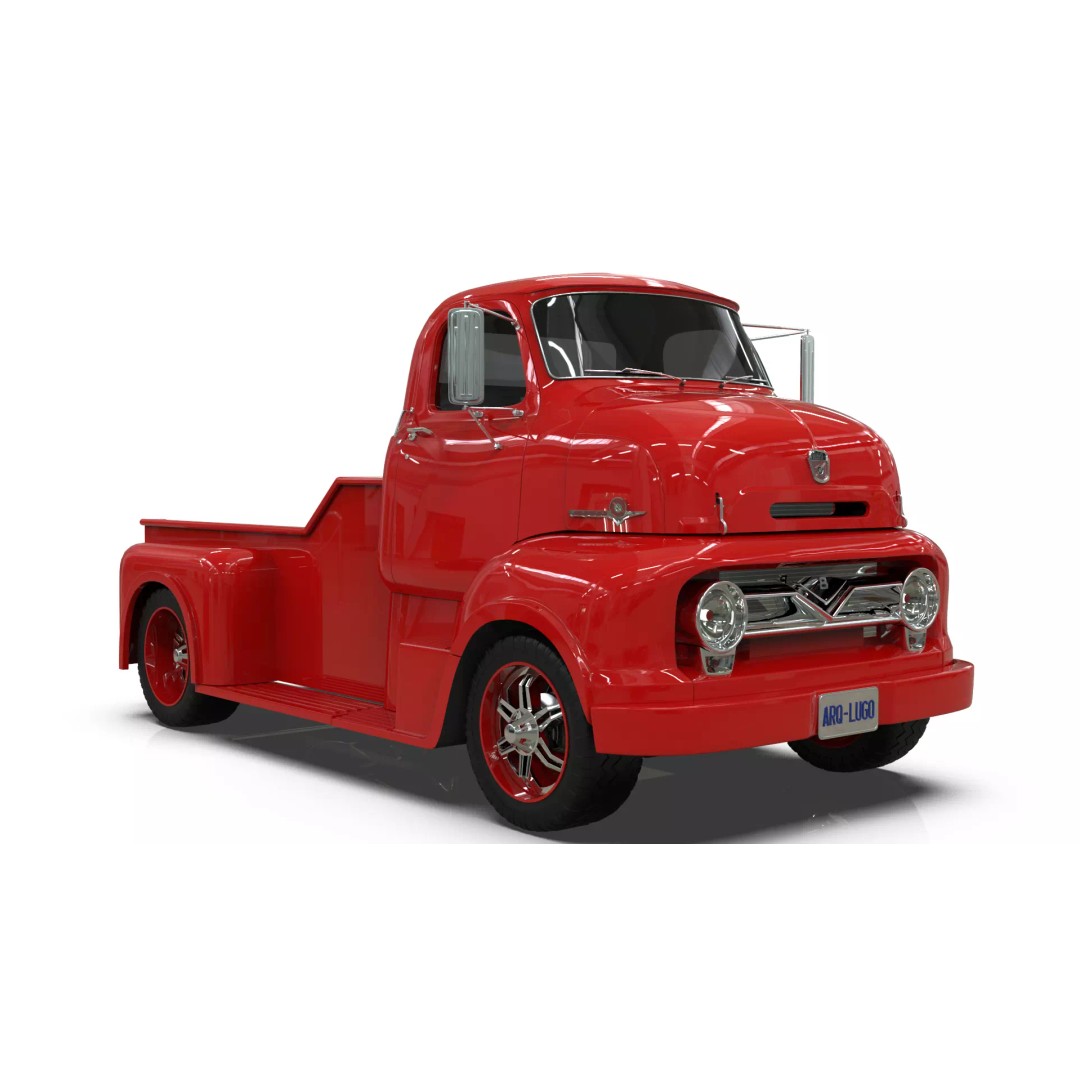 Custom 1950s COE Pickup Truck 3D Model – Game Ready Blender Asset, FBX - View 21