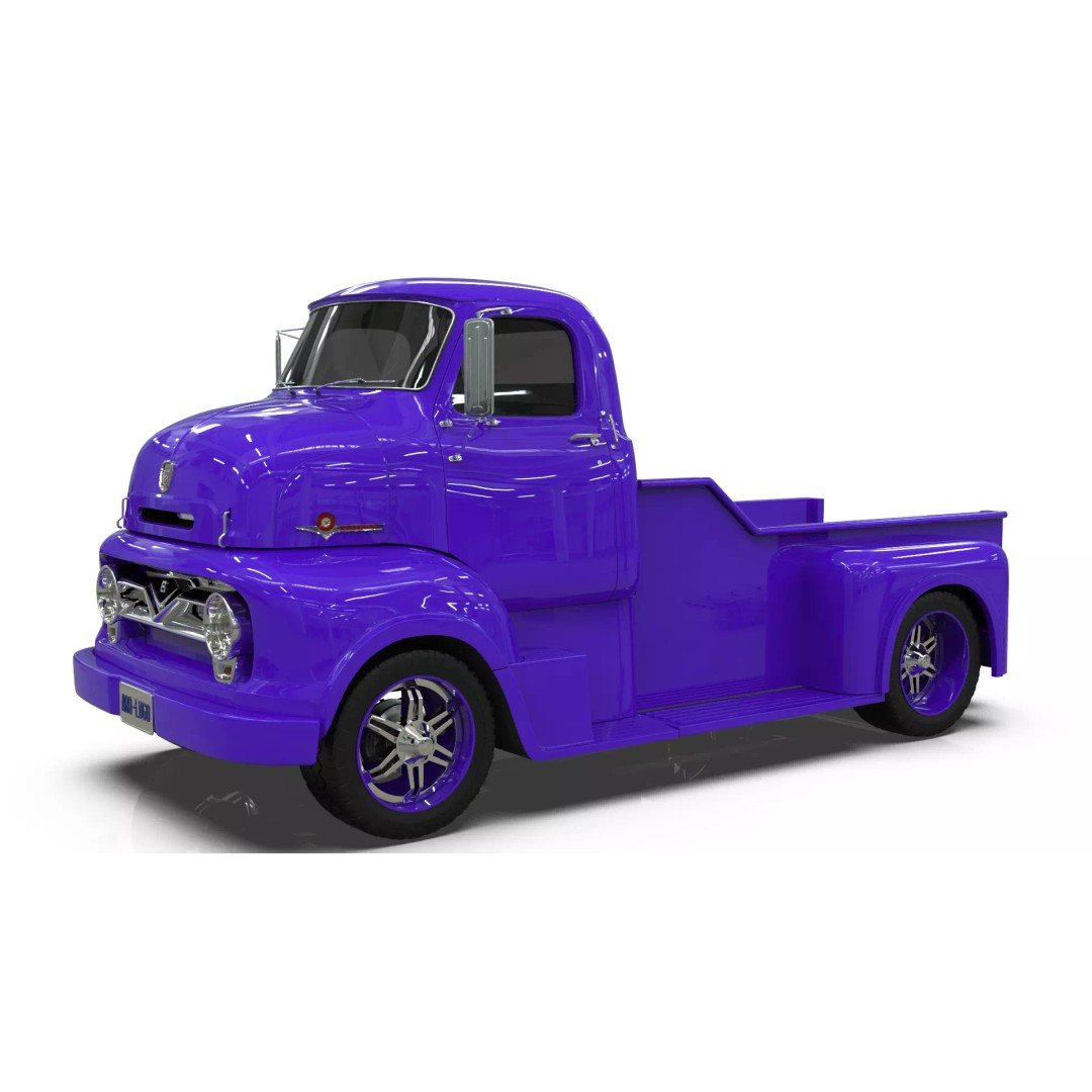 Custom 1950s COE Pickup Truck 3D Model – Game Ready Blender Asset, FBX - View 25