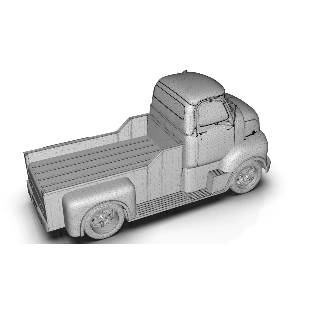 Custom 1950s COE Pickup Truck 3D Model – Game Ready Blender Asset, FBX - View 29