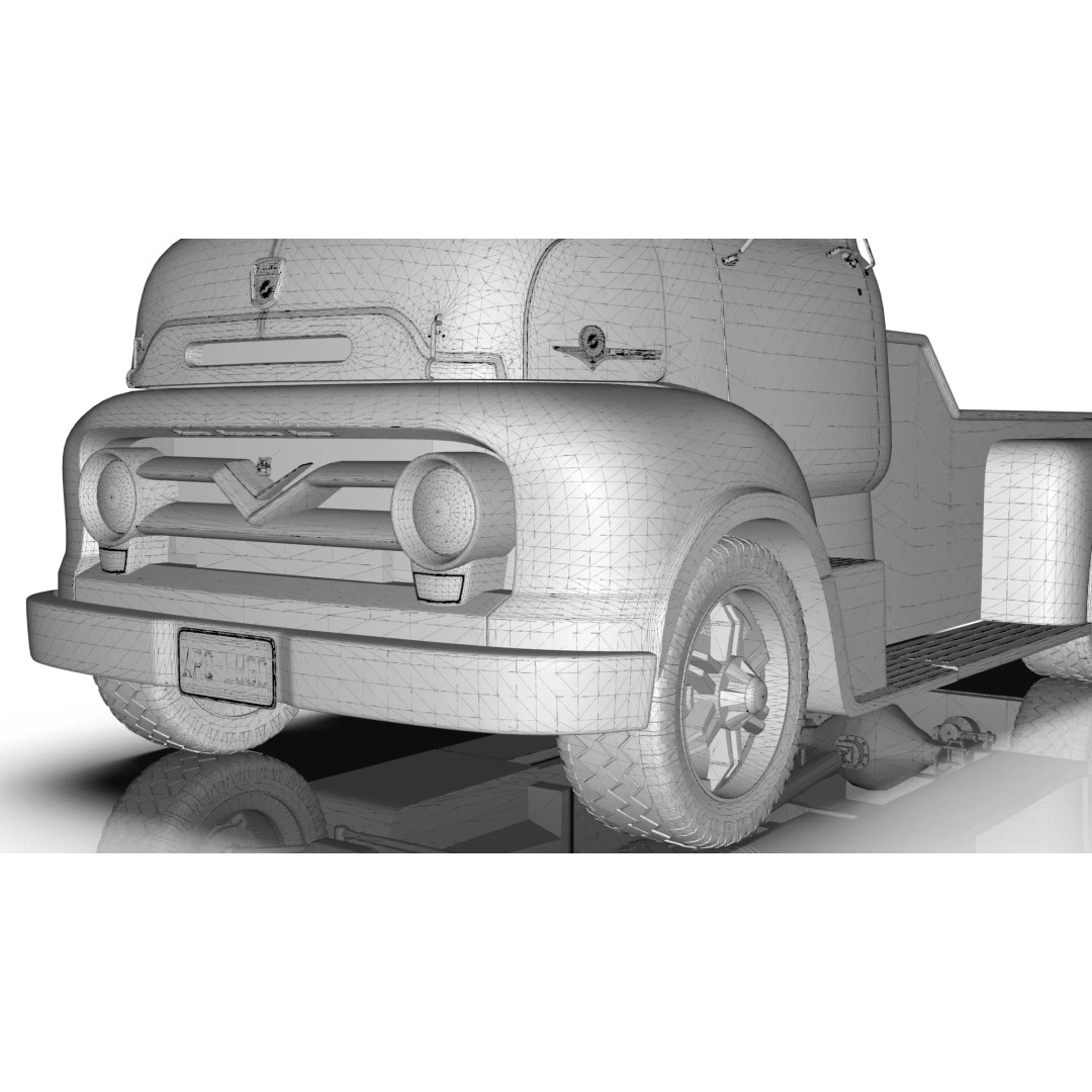 Custom 1950s COE Pickup Truck 3D Model – Game Ready Blender Asset, FBX - View 32