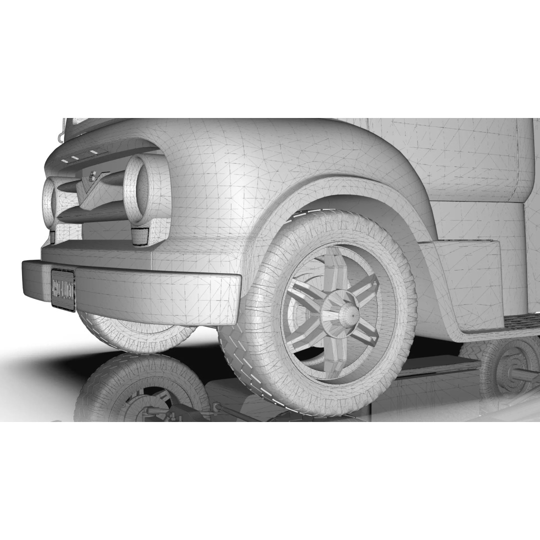 Custom 1950s COE Pickup Truck 3D Model – Game Ready Blender Asset, FBX - View 33
