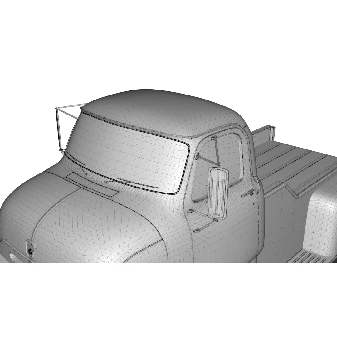 Custom 1950s COE Pickup Truck 3D Model – Game Ready Blender Asset, FBX - View 34