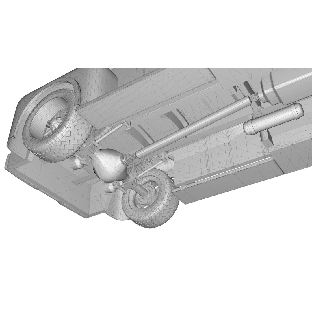 Custom 1950s COE Pickup Truck 3D Model – Game Ready Blender Asset, FBX - View 35