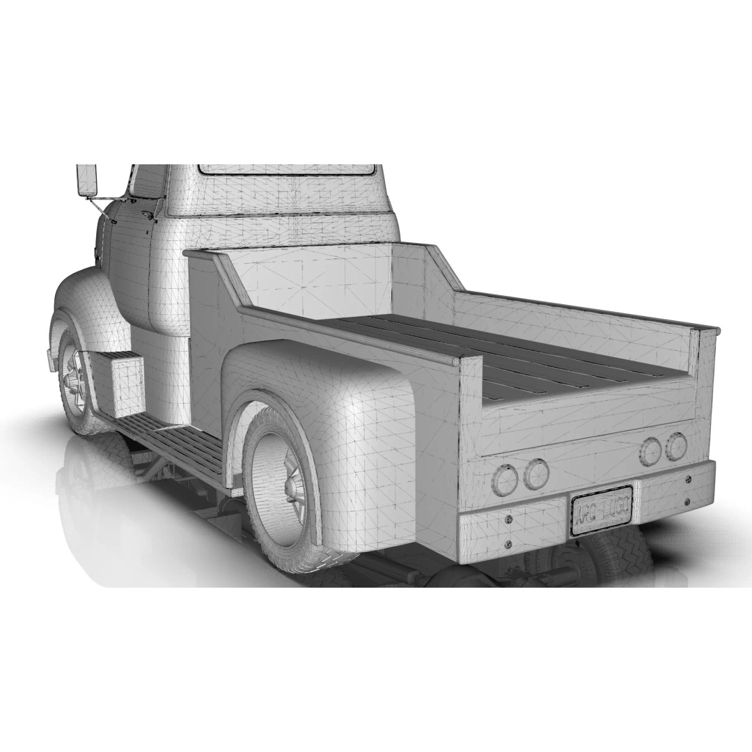 Custom 1950s COE Pickup Truck 3D Model – Game Ready Blender Asset, FBX - View 36
