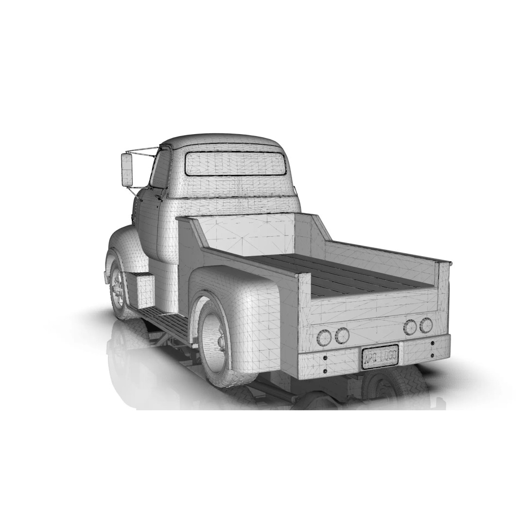 Custom 1950s COE Pickup Truck 3D Model – Game Ready Blender Asset, FBX - View 37