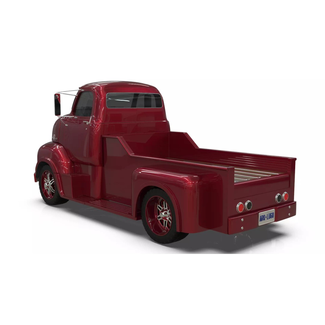 Custom 1950s COE Pickup Truck 3D Model – Game Ready Blender Asset, FBX - View 4