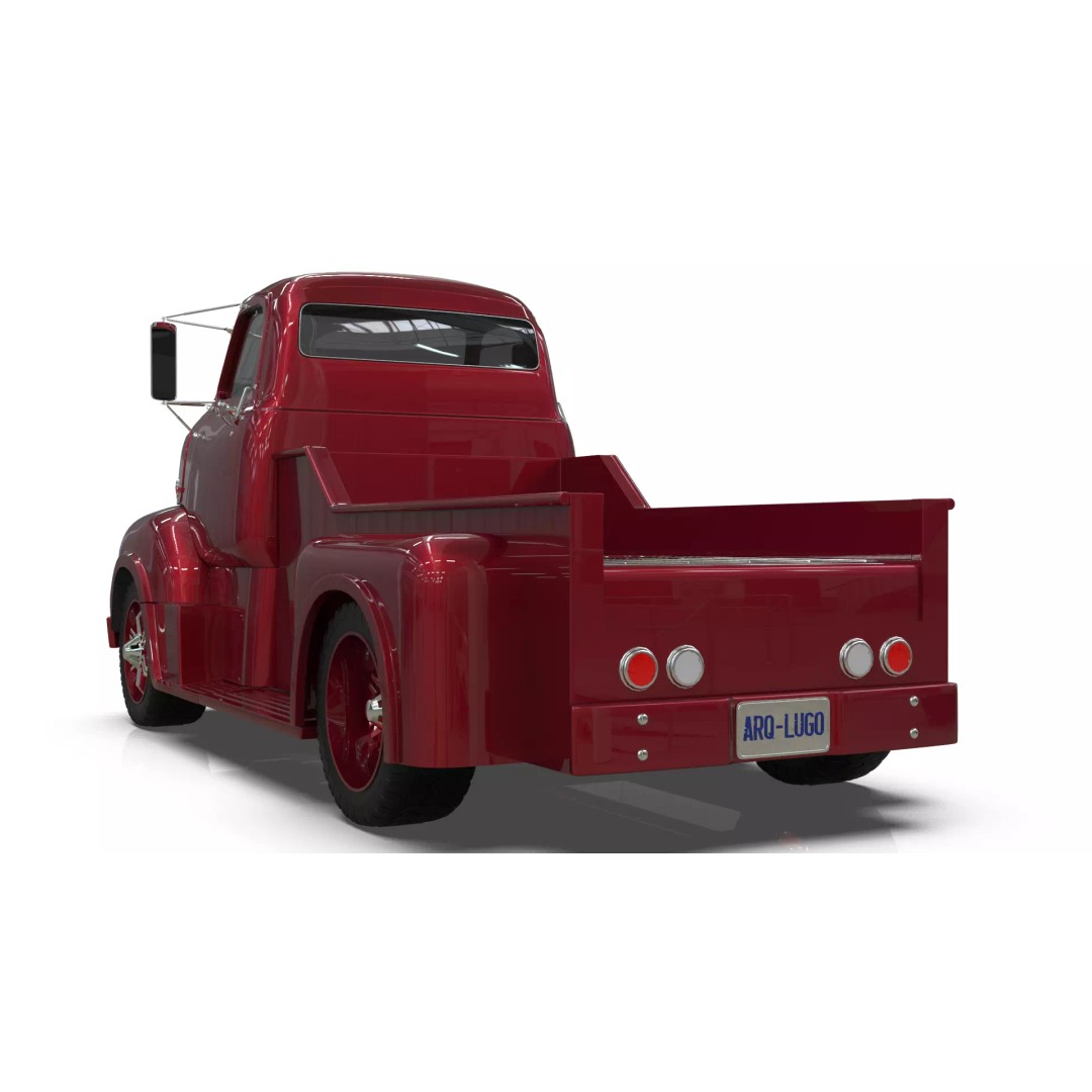 Custom 1950s COE Pickup Truck 3D Model – Game Ready Blender Asset, FBX - View 5