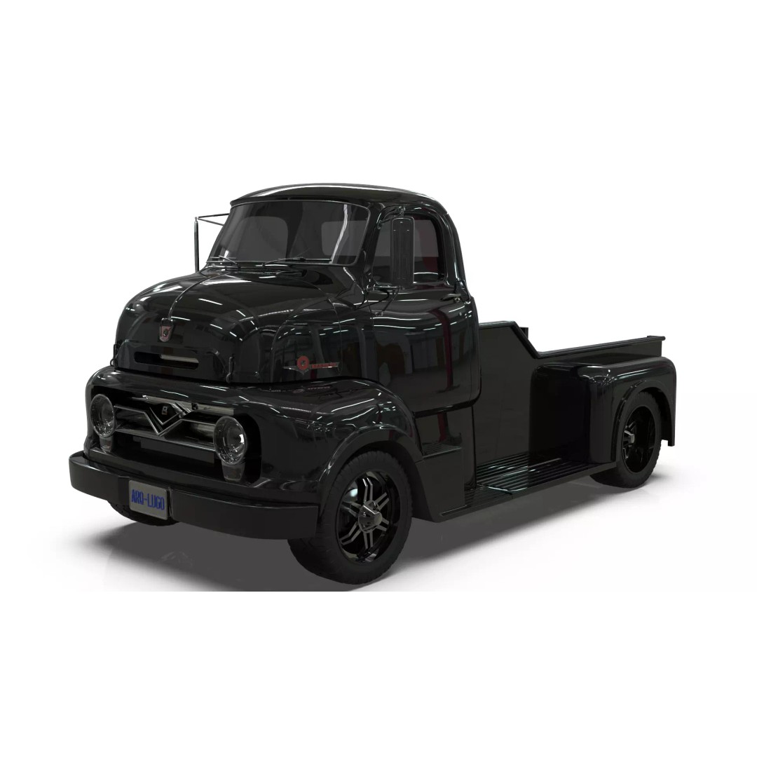 Custom 1950s COE Pickup Truck 3D Model – Game Ready Blender Asset, FBX - View 8